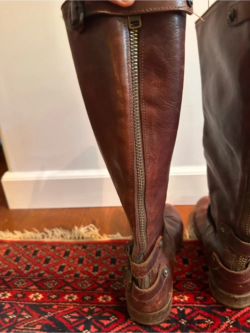 Frye Brown Leather Knee-High Riding Boots